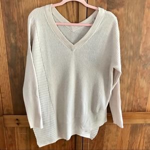 All Saints Keld V Neck Knit Almond Pink Marl Small